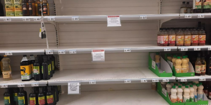 Fransa’da ayçiçek yağı krizi! Market rafları boş kaldı