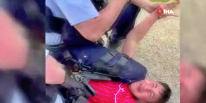 Alman polisinin bir Türk çocuğunu darp ettiği anların görüntüleri!