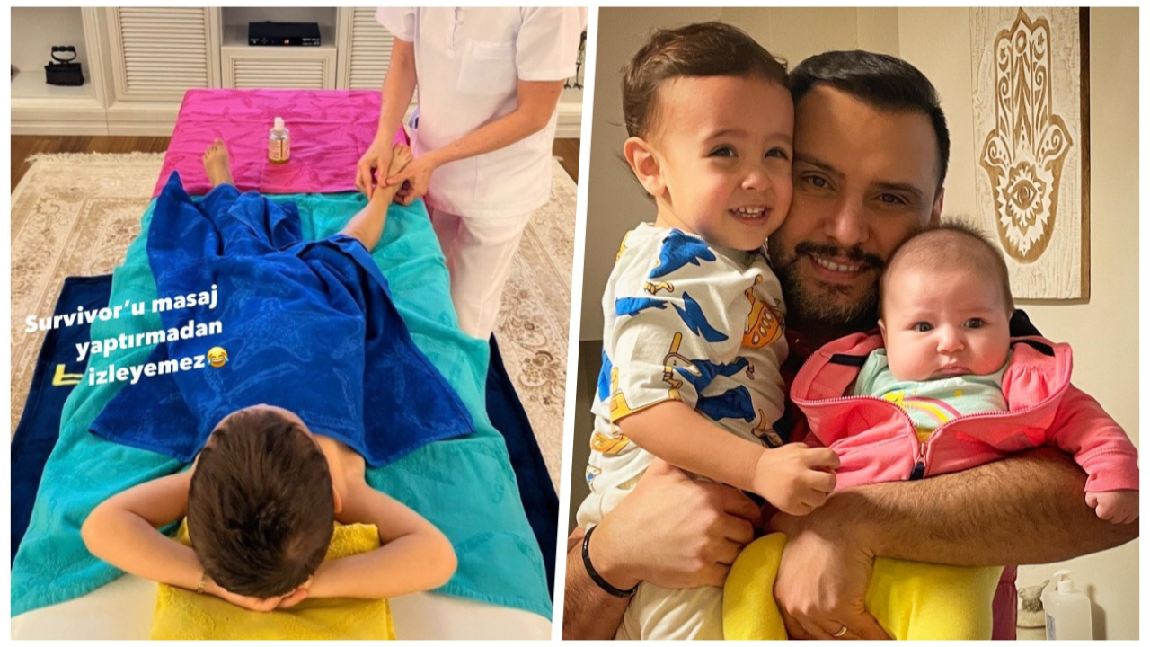 3 yaşındaki oğlu Burak'a masaj yaptıran Alişan tepkilere sessiz kalmadı