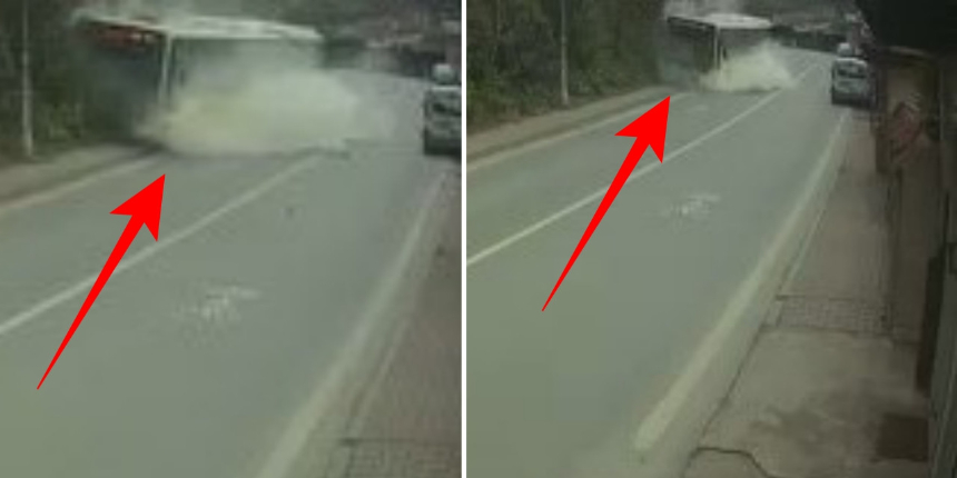 Beykoz'da korku dolu anlar! İETT otobüsü kayalıklara çarptı: Saniye saniye kamerada...