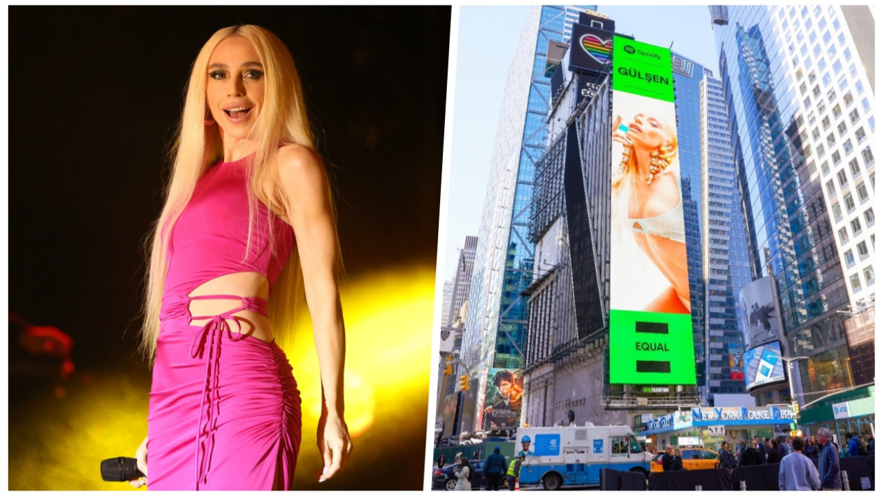 Gülşen, New York Times Square'de Spotify'ın dev reklam panosuda yer aldı