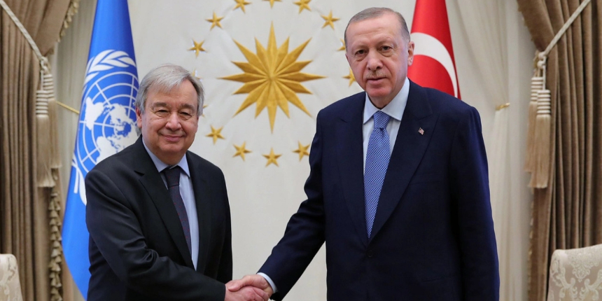 Cumhurbaşkanı Erdoğan, BM Genel Sekreteri Guterres’i Külliye'de kabul etti