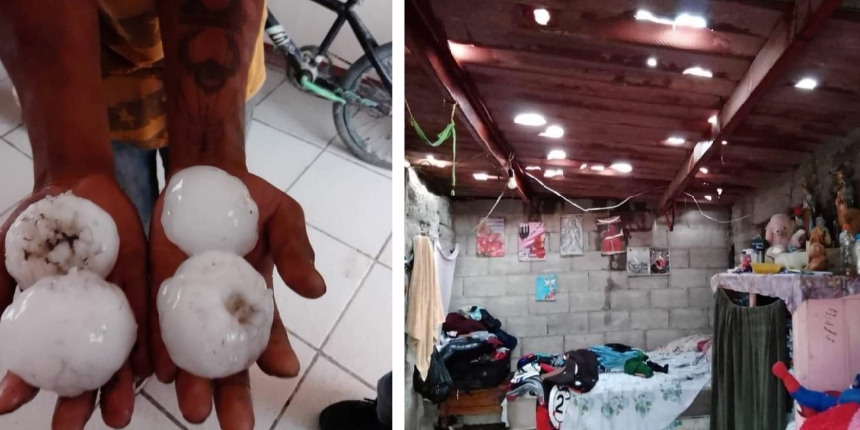 Tenis topu büyüklüğünde dolu yağdı, çatılar delik deşik oldu