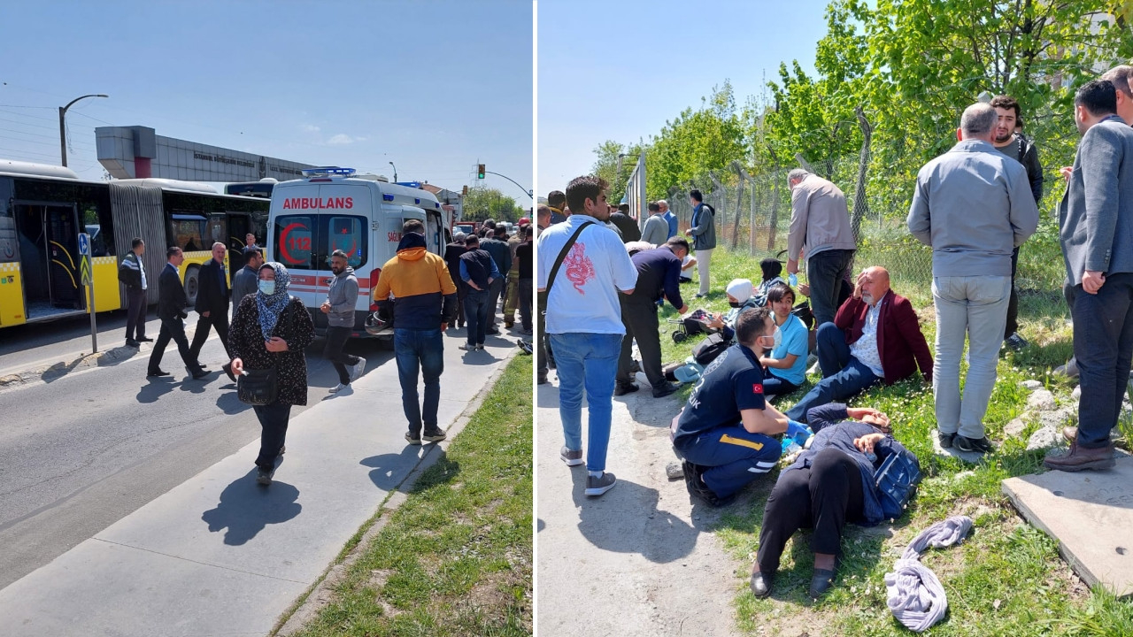 İETT otobüsü, servis aracı ve kamyonet birbirine girdi: Yaralılar var!