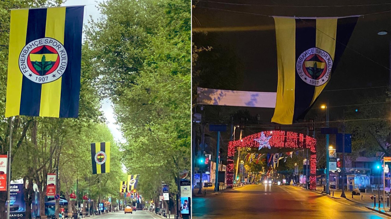 Fenerbahçeli taraftarlardan Bağdat Caddesi'nde Trabzonspor bayraklarına önlem