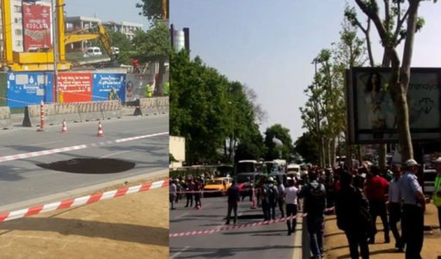 Yol çöktü, Barbaros Bulvarı trafiğe kapatıldı!