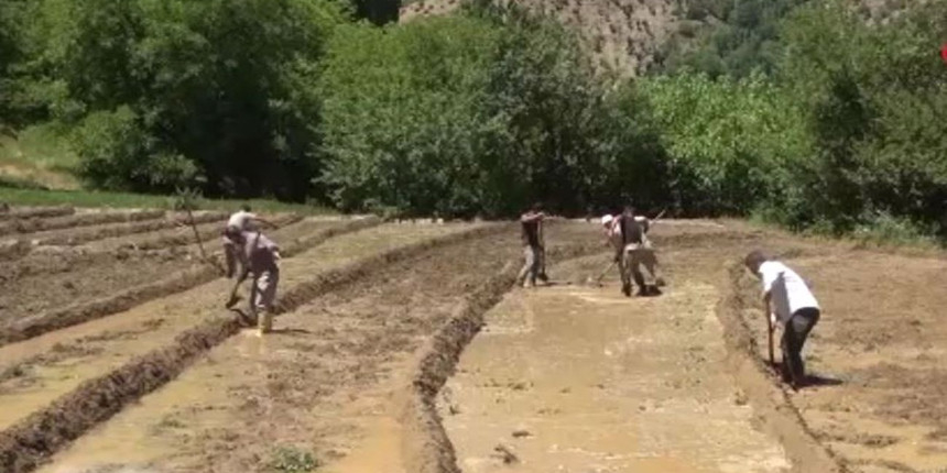 10 metre kar yağdı... Çiftçinin yüzü güldü