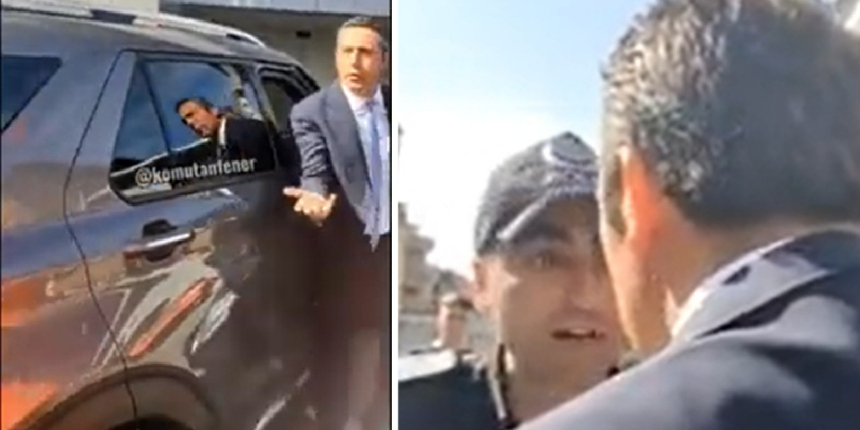 Ali Koç, taraftarları stada almayan polisle tartıştı!