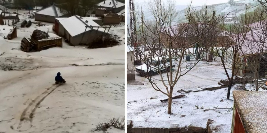 Bitlis'te mayıs ayında kar yağdı!