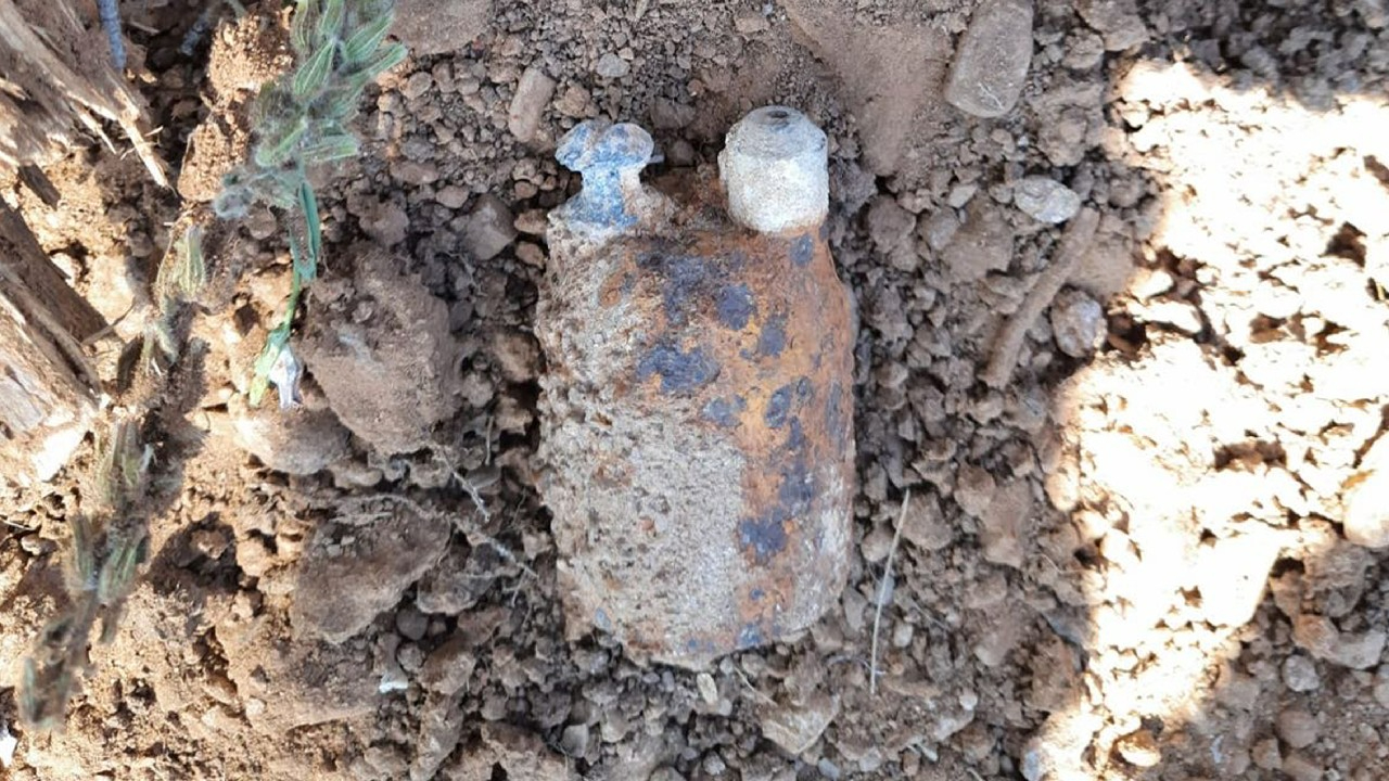 Manisa'da ormanlık arazide patlamamış el bombası bulundu
