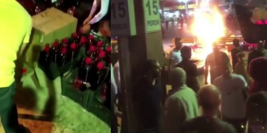 Yangın tüpü çalışmadı, yangını 150 litre şalgamla söndürdüler