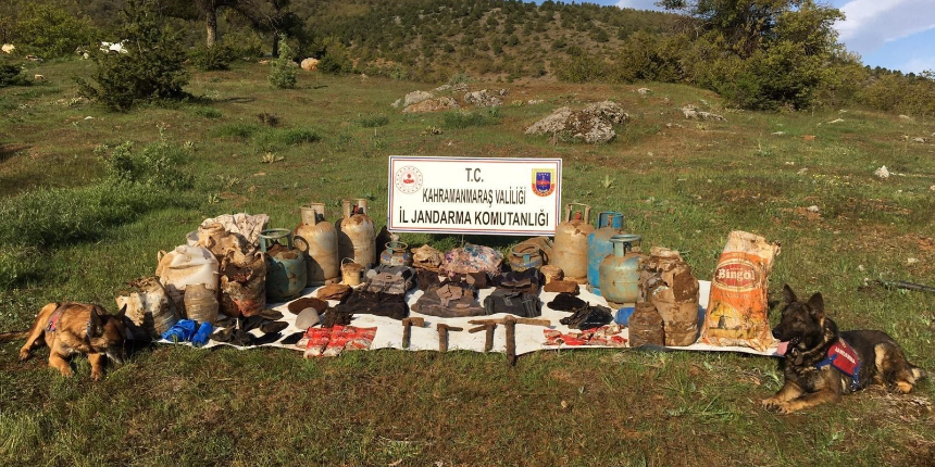 Kahramanmaraş'ta teröristlerin gıda deposu imha edildi