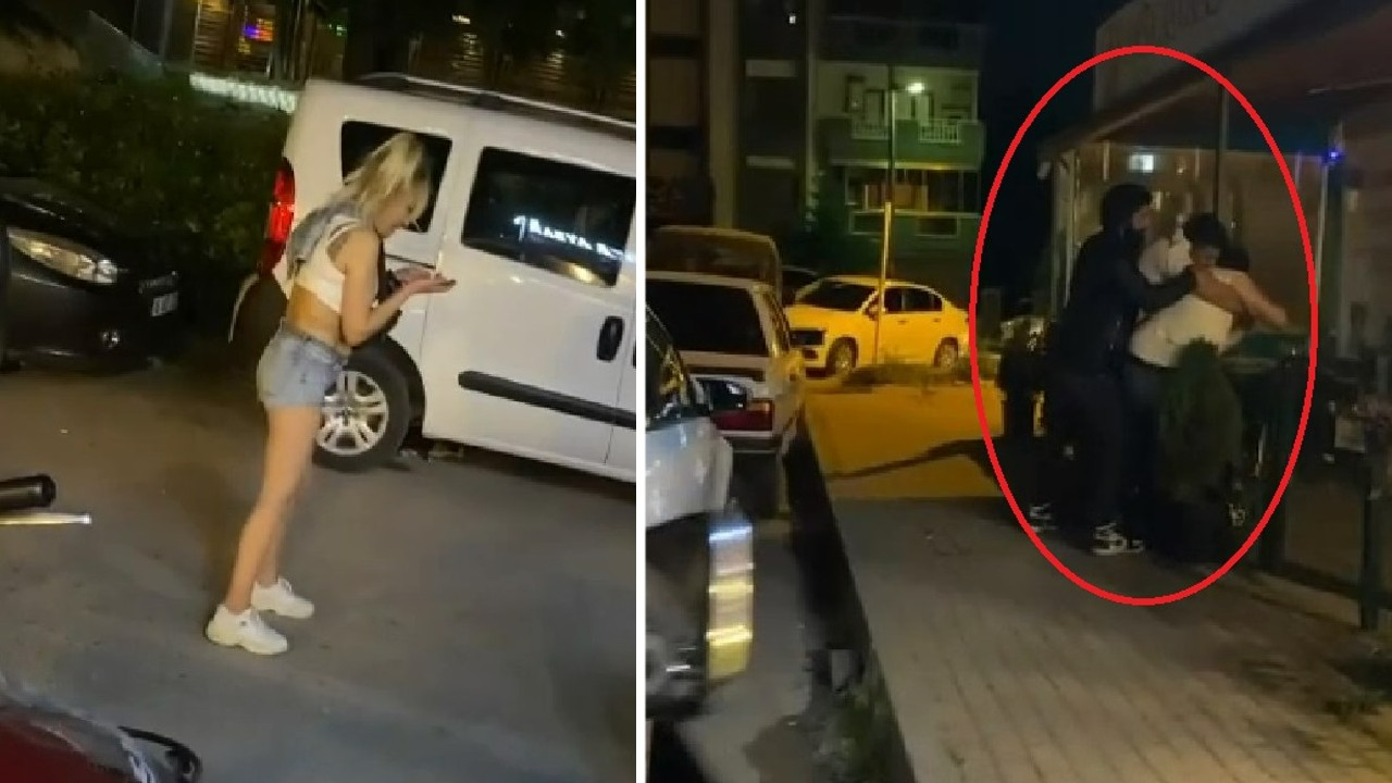 Yanındaki kadını sokakta darbetti, tekme tokat dövüldü!