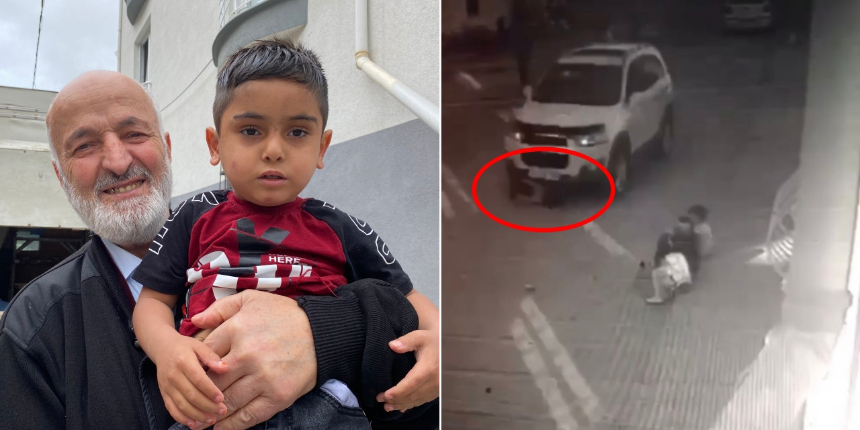 4 yaşındaki çocuğun üzerinden cip geçti: Yara almadan kurtuldu! Mucize anlar saniye saniye kamerada!