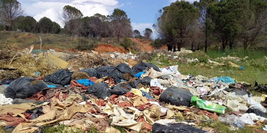 Ormanlık alanda tepki çeken görüntü: Yangında zarar gören evlerin hafriyatını attılar