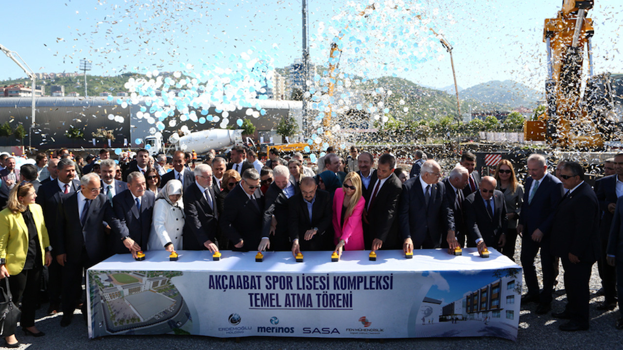 Trabzon'da 150 milyon lira maliyetli spor lisesi kompleksinin temeli atıldı