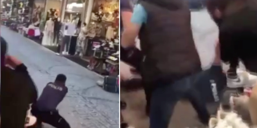 Beyazıt'ta silahlı çatışma: Bir polis memuru yaralandı! Yeni görüntüler ortaya çıktı...