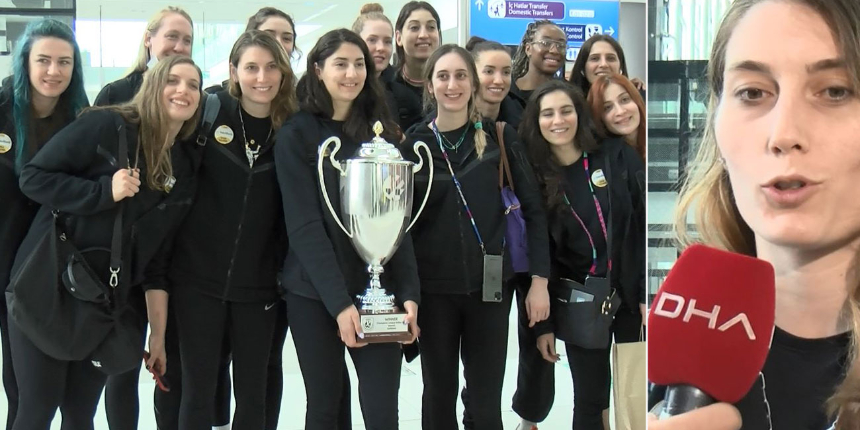 Slovenya'da şampiyon olan VakıfBank yurda döndü! Temsilcimize görkemli karşılama