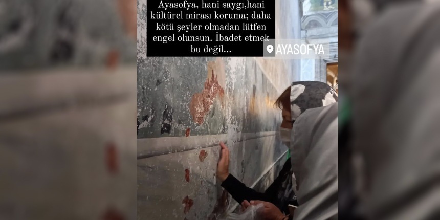 Sosyal medyada gündem oldu... Ayasofya'da tahribat iddiası