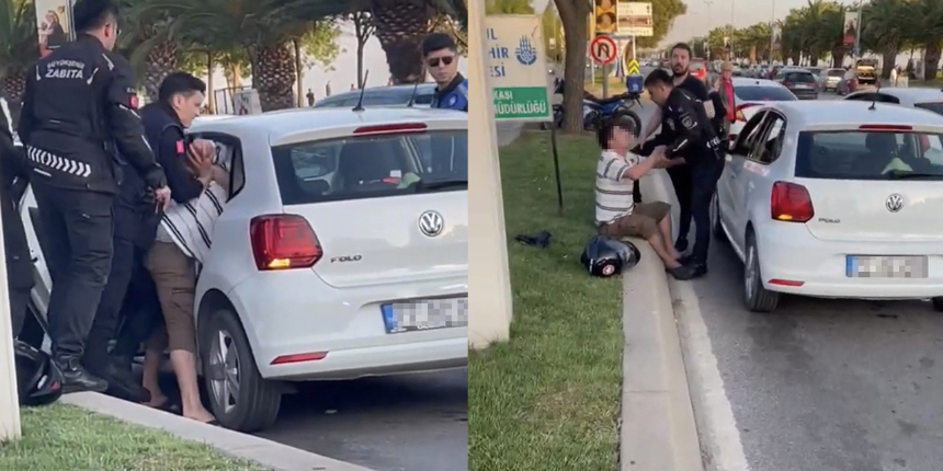 Vatandaşla tartışan İBB zabıtasının yaptığı kameraya böyle yansıdı: Zorla araca bindirdi