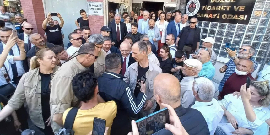 Kılıçdaroğlu'na toplantı çıkışında sert tepki: Burası Kandil değil Düzce