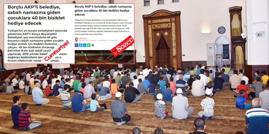 Sabah namazına gidecek çocuklara verilecek bisiklet Cumhuriyet ve Sözcü'yü rahatsız etti!