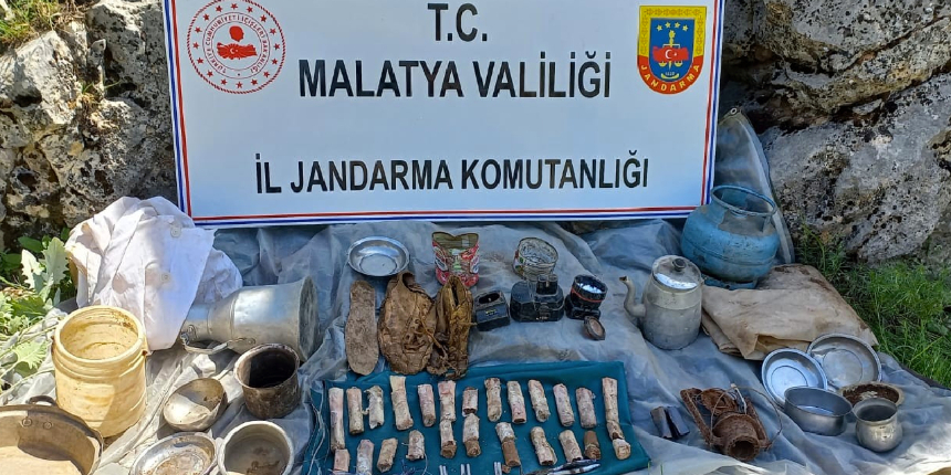 Malatya’da terör örgütü PKK'ya ait çok sayıda patlayıcı ele geçirildi