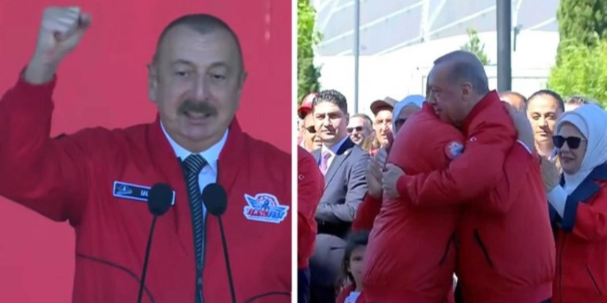 Aliyev'in sözleri TEKNOFEST'tekileri coşturdu: Cumhurbaşkanı Erdoğan, ayağa kalkıp sarıldı!