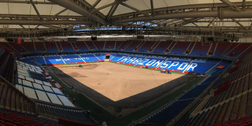 Trabzonspor'un şampiyonluk kutlamaları sonrasında Medical Park Stadı'nın zemini sil baştan yenileniyor