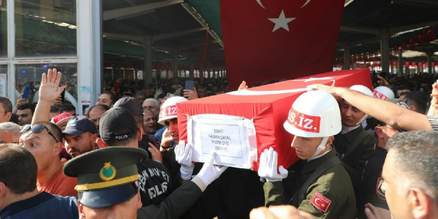 Konyalı şehit Hasan Çatal, son yolculuğuna uğurlandı
