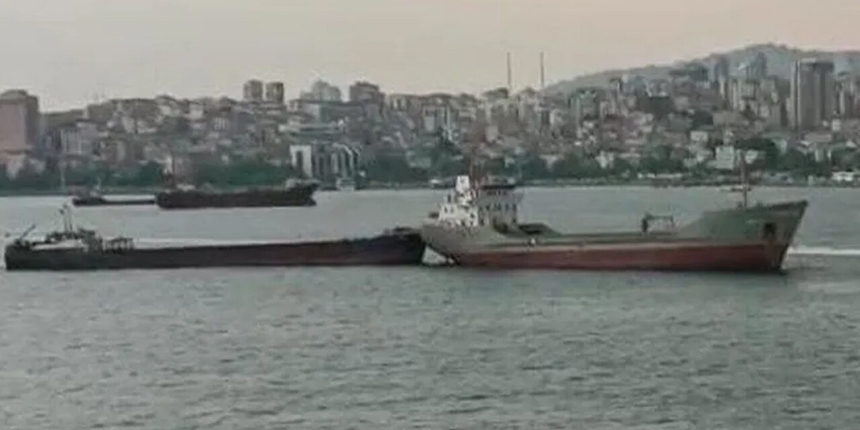İstanbul açıklarında korkutan kaza! 2 gemi kafa kafaya çarpıştı