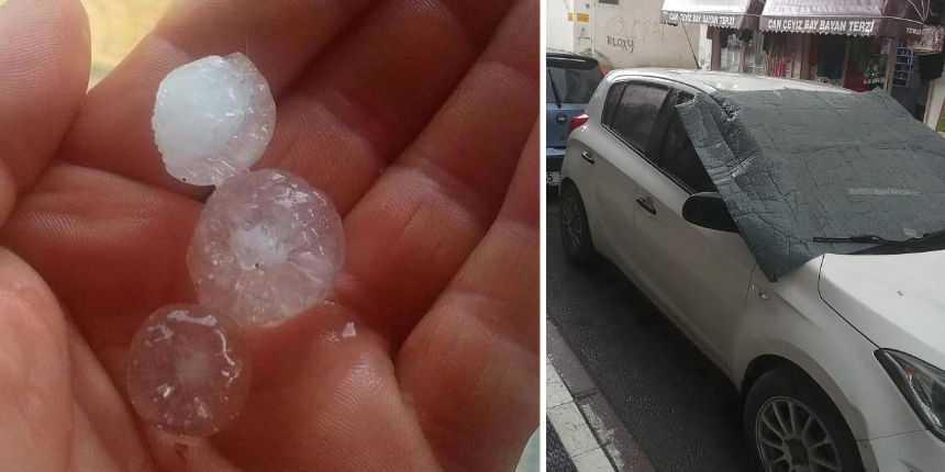 Kastamonu’da fındık büyüklüğündeki dolu yağışı korkuttu