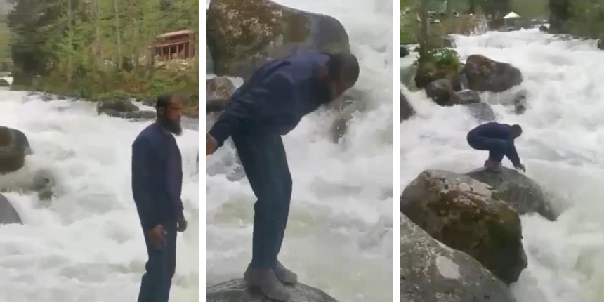 Çamlıhemşin'de fotoğraf çektirirken dereye düşen turist kayboldu! İşte son görüntüleri