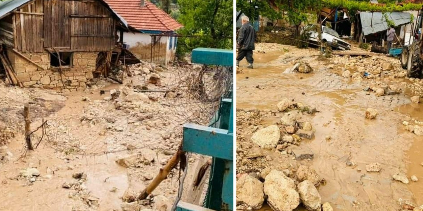 Burdur'da sel! Sular köy kahvehanesinin içinden geçti!