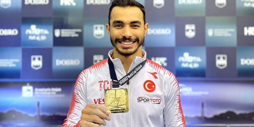 Milli cimnastikçi Ferhat Arıcan, Hırvatistan'da paralel barda altın madalya kazandı