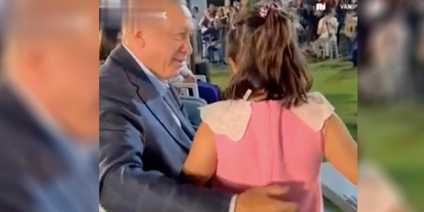 Cumhurbaşkanı Erdoğan ile küçük kızın duygusal anları kameraya yansıdı: Sen ağlarsan ben de ağlarım