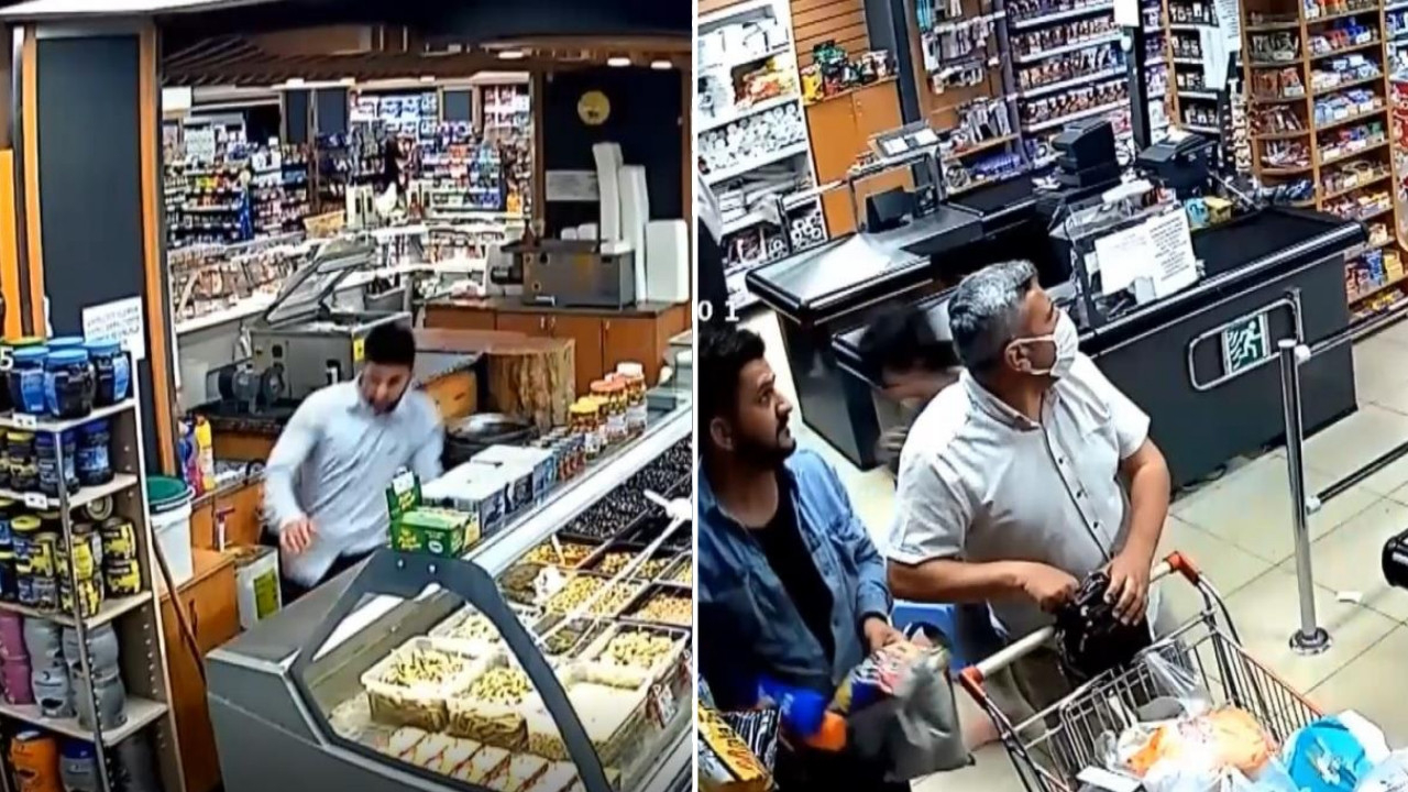 Van'daki depreme markette yakalandılar! Panik anları kamerada!