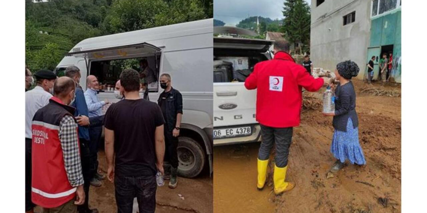 Kızılay sel bölgelerinde! Vatandaşlara destek devam ediyor