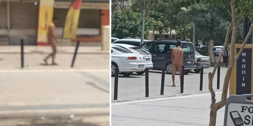 Caddede çırılçıplak yürüdü! Vatandaşların saldırısına uğradı!