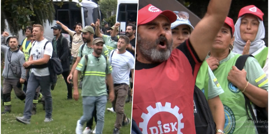 İBB önünde toplanan işçiler eylem yaptı: Sendikaya üye oldukları gerekçesiyle...