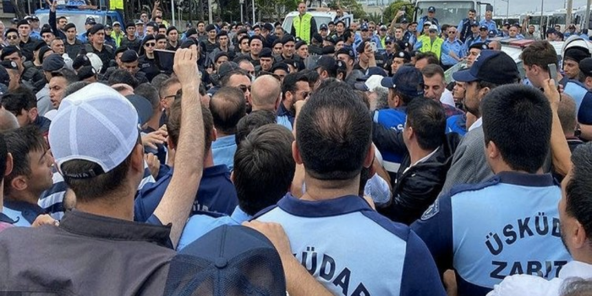 İBB zabıtası Üsküdar Belediyesi zabıtalarına saldırdı: Çevik Kuvvet ayırdı