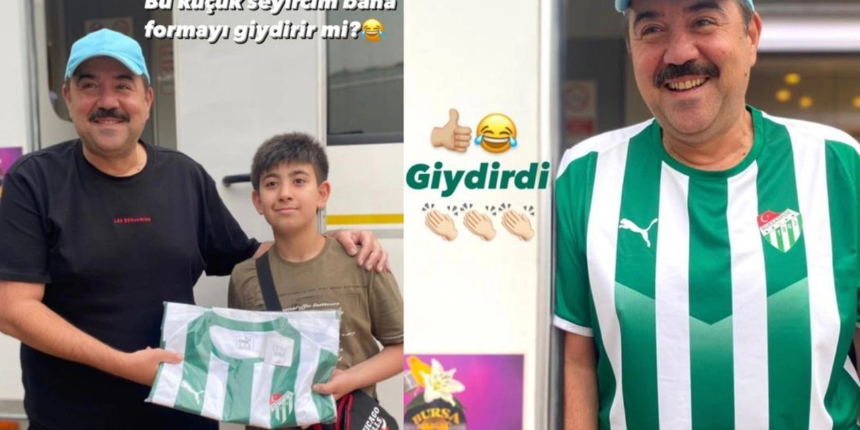Ünlü komedyen Ata Demirer, Bursaspor taraftarı minik hayranının isteğini geri çevirmedi!
