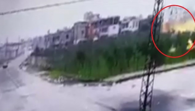 Reyhanlı’ya düşen roket saniye saniye kamerada!