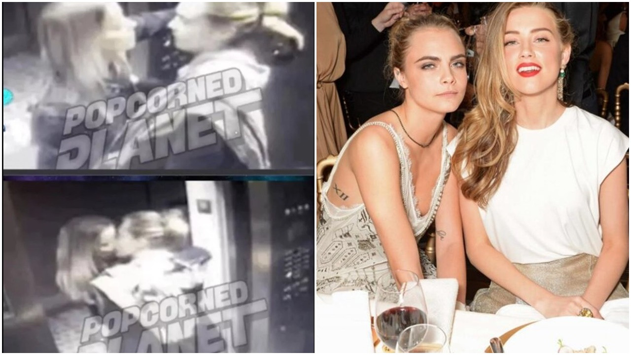 Amber Heard ve Cara Delevingne'in asansörde öpüştüğü görüntüler ortaya çıktı!