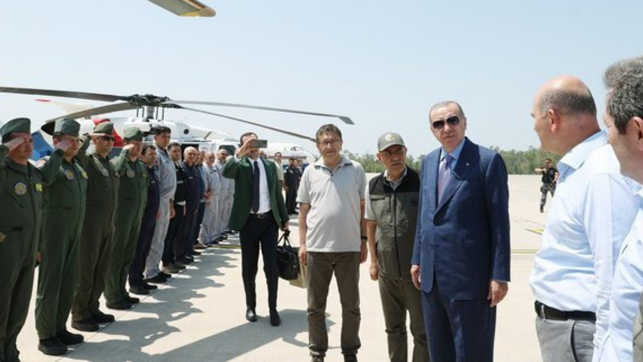 Cumhurbaşkanı Erdoğan yangın bölgesinde: Bakanlardan bilgi aldı...