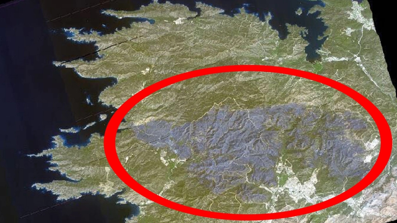 4 bin 500 hektar kül oldu: Marmaris yangını Göktürk-1 uydusu ile uzaydan görüntülendi