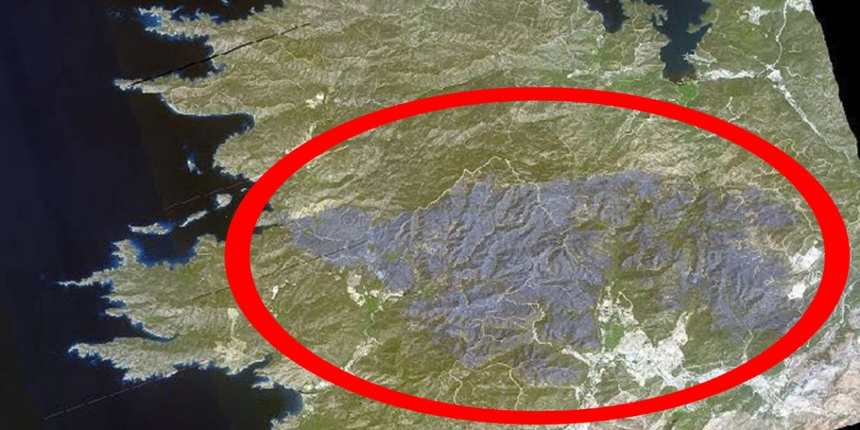 4 bin 500 hektar kül oldu: Marmaris yangını Göktürk-1 uydusu ile uzaydan görüntülendi