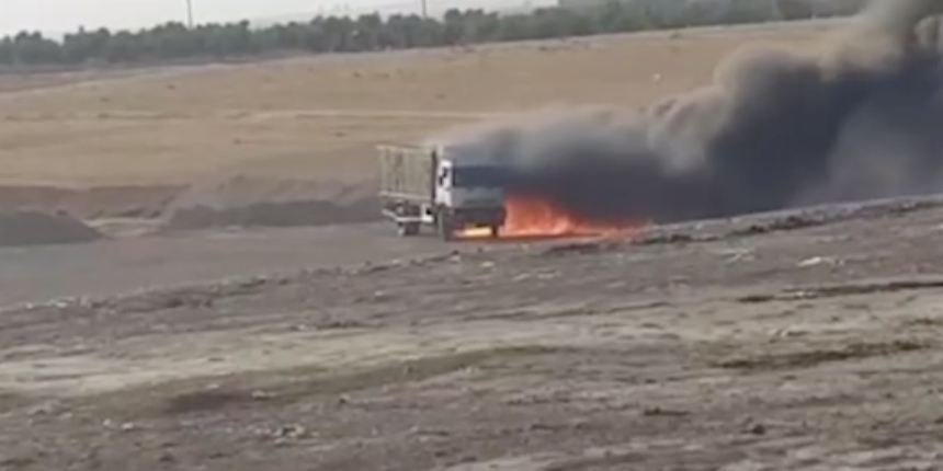 Terör örgütünün eylemi önlendi: Fırat Kalkanı Harekat bölgesinde bomba yüklü kamyon imha edildi!