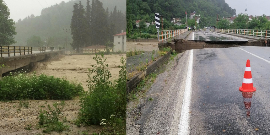 Kastamonu'nun birçok ilçesinde yollar trafiğe kapandı: Küre'de heyelan meydana geldi