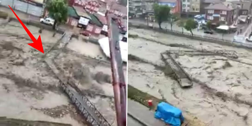 İnebolu'da sel suları 2 köprüyü yıktı: O anlar kamerada! "Eyvah gidiyor..."